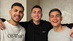 Leandro Paredes, Matías Soulé y Paulo Dybala son compañeros.
