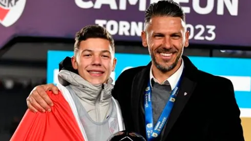 Bastian Demichelis junto a su padre.