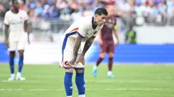 Enzo Fernández, resignado en el amistoso entre Chelsea y Manchester City.