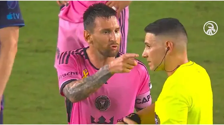 Lionel Messi increpó al árbitro tras el empate de Inter Miami