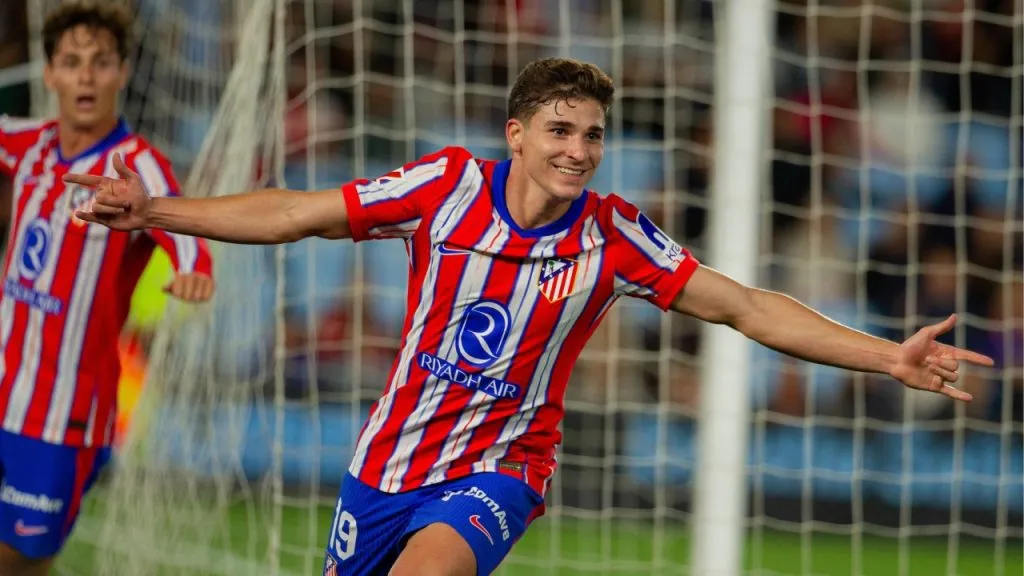 El festejo de Julián Álvarez por el gol ante Celta (IMAGO / CordonPress).