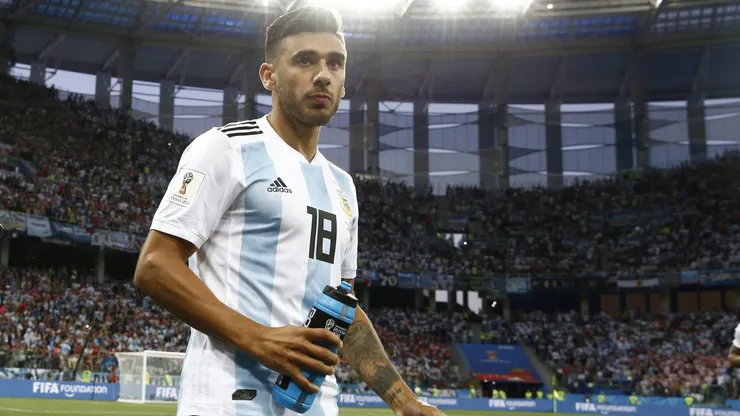 Eduardo Salvio tras el partido contra Croacia.