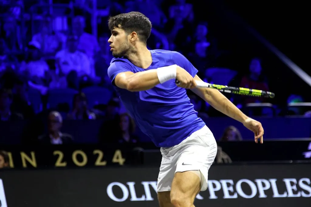 DEU, Tennis, Laver-Cup Finale, / 22.09.2024, Uber-Arena, Berlin, DEU, Tennis, Laver-Cup Finale, im Bild Carlos Alcaraz, Team Europe Foto: Juergen Engler / nordphoto GmbH *** DEU, Tennis, Laver Cup Final, 22 09 2024, Uber Arena, Berlin, DEU, Tennis, Laver Cup Final, in the picture Carlos Alcaraz, Team Europe Photo Juergen Engler nordphoto GmbH nordphotoxGmbHx/xEngler nph00076