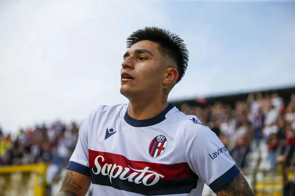 CALCIO – Serie A – AC Monza vs Bologna FC Santiago Castro of Bologna FC celebrates after scoring during AC Monza vs Bologna BFC, 5Â Serie A Enilive 2024-25 game at U-Power stadium in Monza MB, Italy, on September 22, 2024. Monza Italy PUBLICATIONxNOTxINxFRAxUK Copyright: xIPAxSport/ABACAx