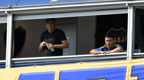 Juan Román Riquelme, presidente de Boca, en el palco de La Bombonera.