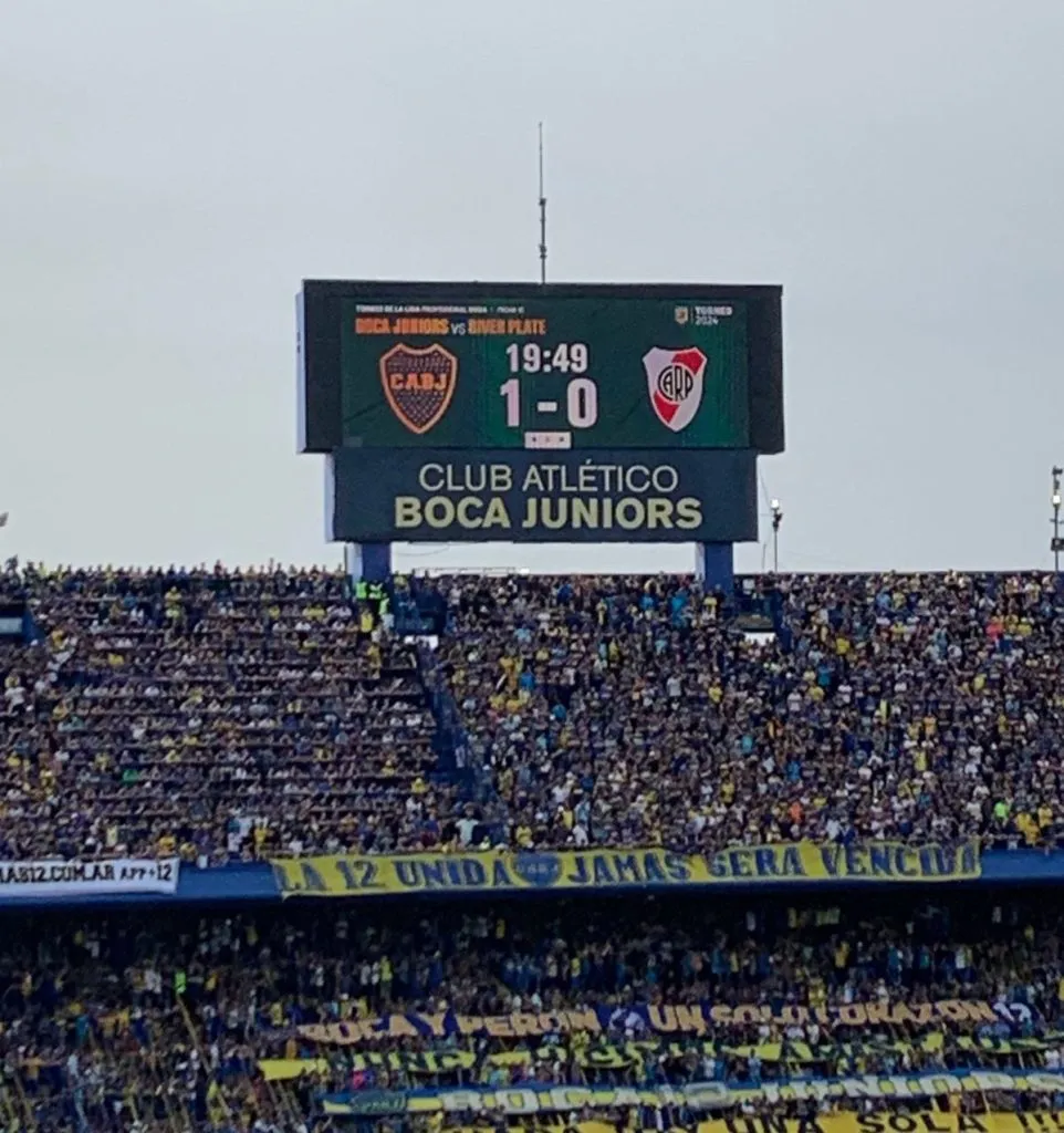 El error en el tablero de La Bombonera.