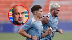Julián Álvarez, junto a Rodrigo de Paul, quien le respondió a Pep Guardiola.