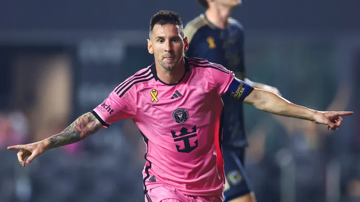Messi celebra su gol para Inter Miami.