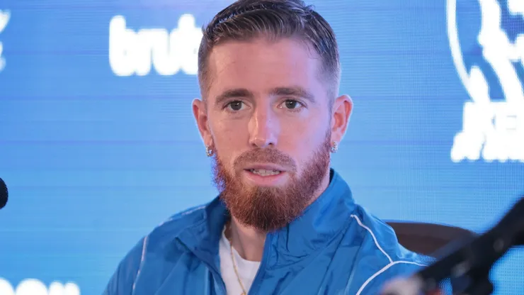 Iker Muniain, durante su presentación en San Lorenzo.