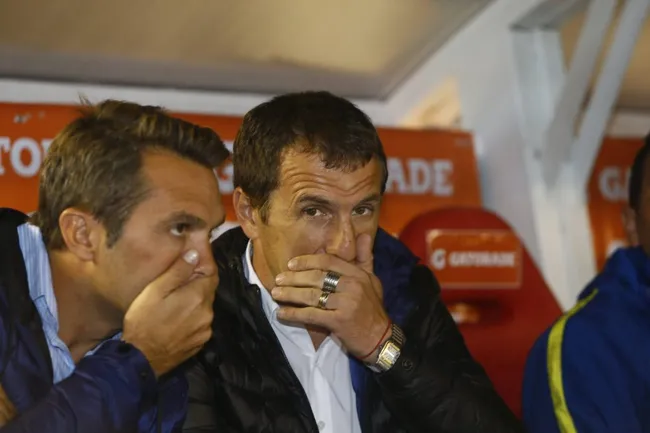 Rodolfo Arruabarrena junto a Diego Markic en la Copa Libertadores 2015