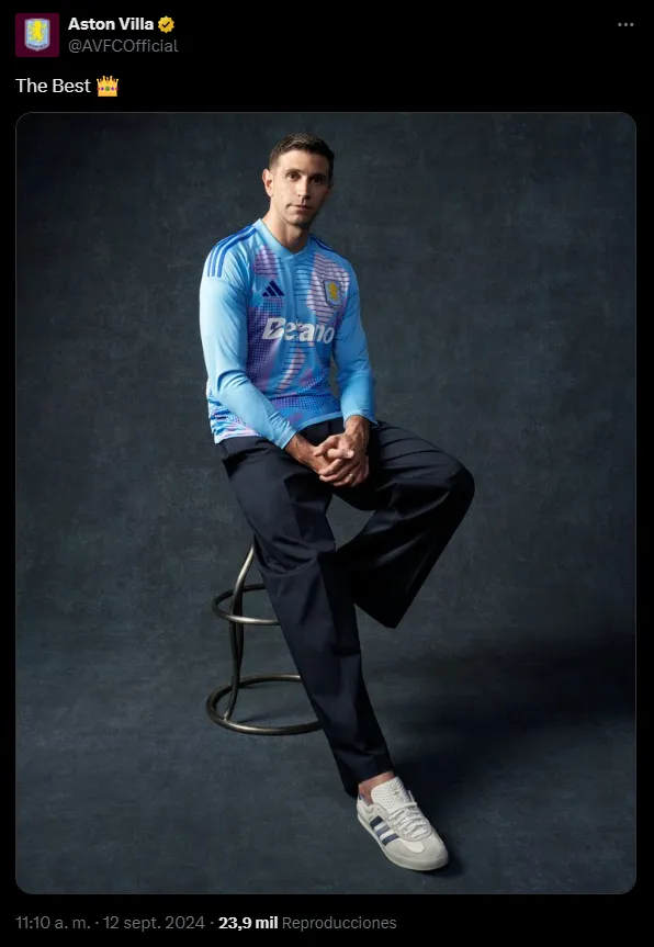 El posteo que le dedicó Aston Villa a Dibu Martínez.