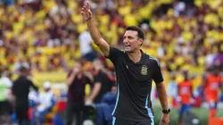 Lionel Scaloni en el partido ante Colombia.