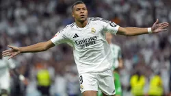 Kylian Mbappé celebrando un gol en Real Madrid.