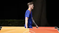 Wout Weghorst entrenando con la Selección de Países Bajos.