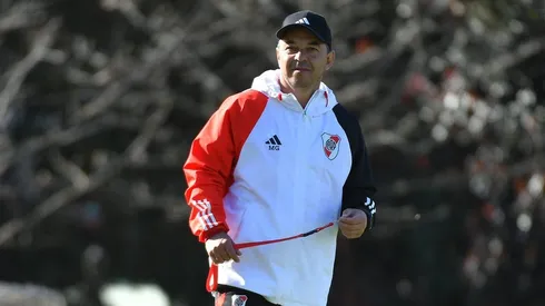 Marcelo Gallardo en el entrenamiento de River.