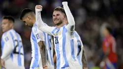 Alexis Mac Allister y su festejo por el gol ante Chile.