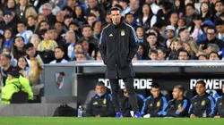 Lionel Scaloni durante el partido ante Chile.