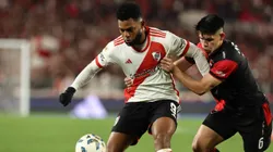 Miguel Borja durante un partido de River.