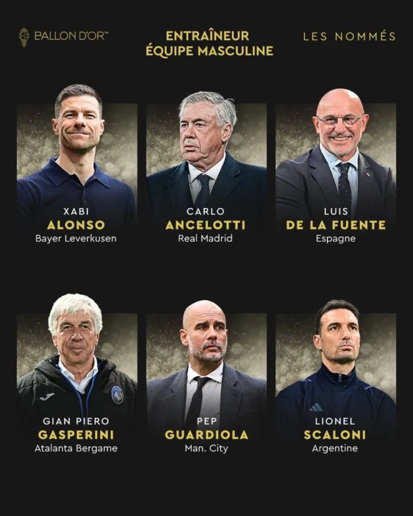Los nominados al inédito premio a mejor entrenador del año (X @ballondor)