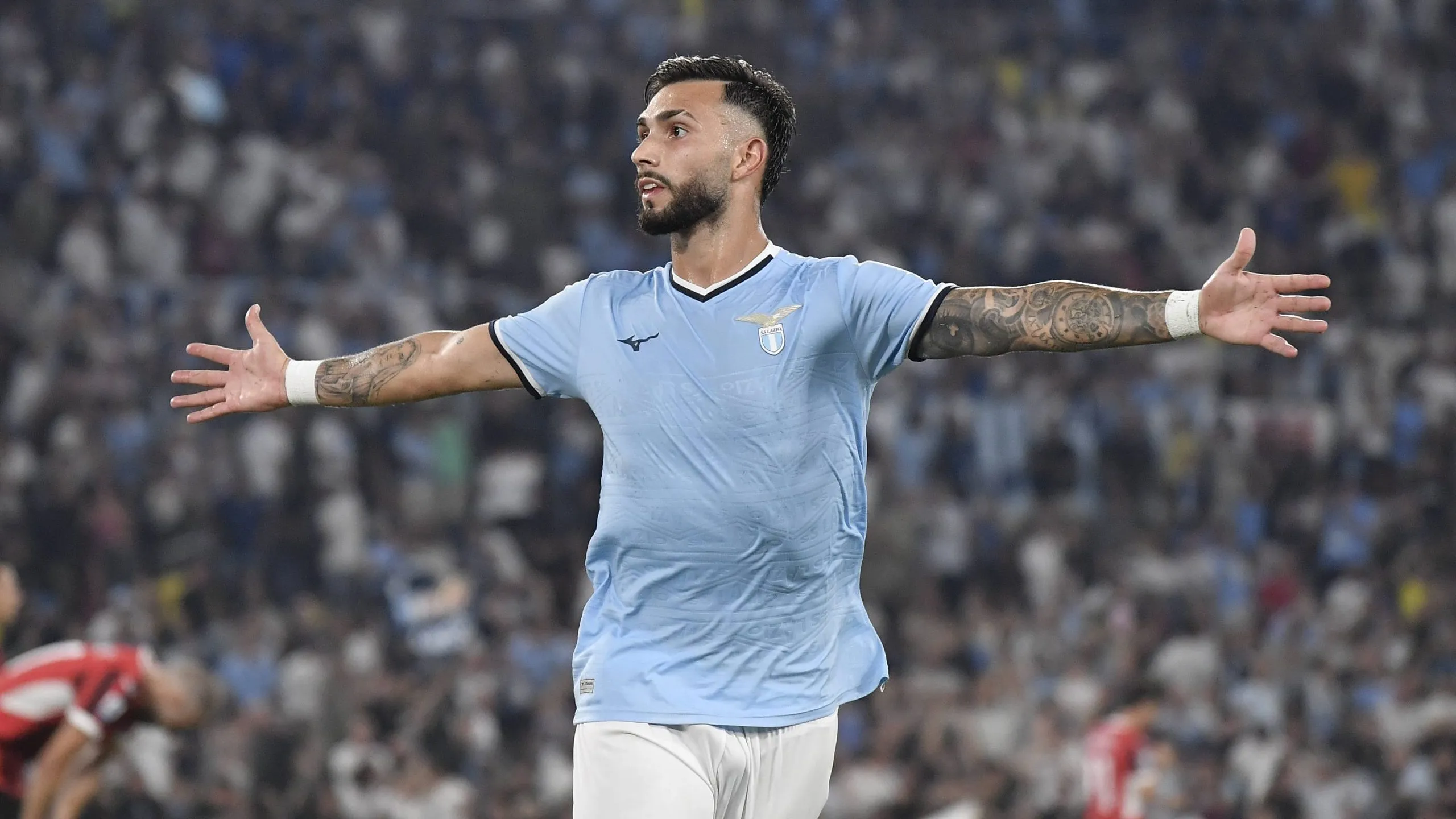 Valentin Castellanos en la celebración de su gol frente al AC Milan.