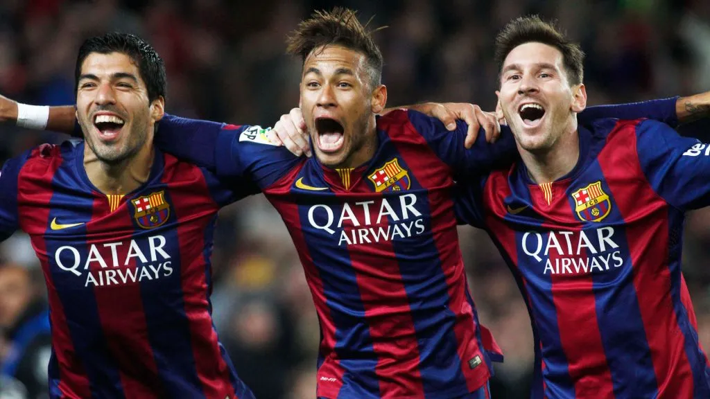 Luis Suárez, Neymar y Messi en Barcelona en 2015 (IMAGO / ABACAPRESS).