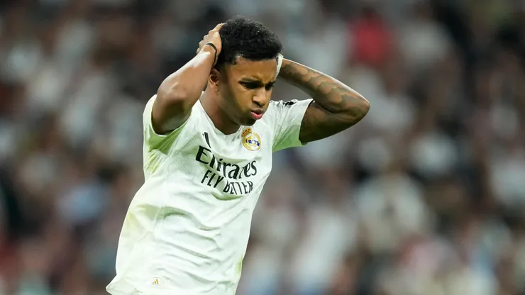 El lamento de Rodrygo durante el partido ante Borussia Dortmund.