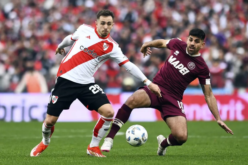 Peña ante Lanús por la Liga Profesional 2024. (Foto: Getty).