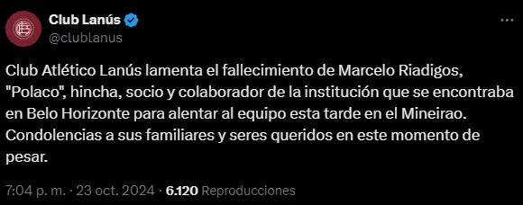 Fuente: X @clublanus