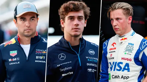 Checo Pérez, Franco Colapinto y Liam Lawson, pilotos actuales de la Fórmula 1.
