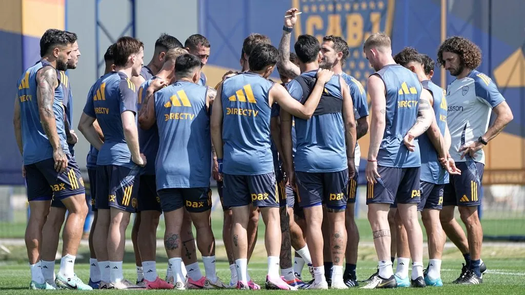 El plantel de Boca bajo las órdenes de Gago.