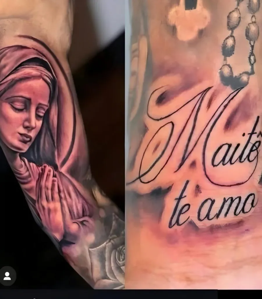 El tatuaje que Vinicius Tobias dedicó a Maitê.