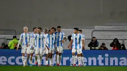 Los jugadores de la Selección Argentina celebrando un gol.