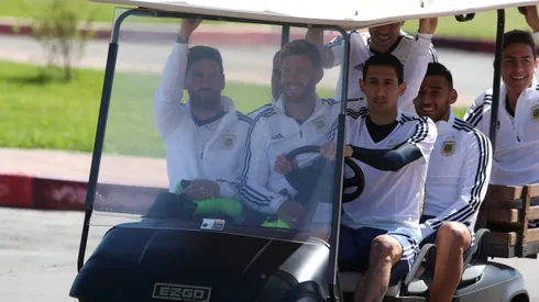 Ansaldi junto a Messi, Di María y compañía en la concentración en Rusia.