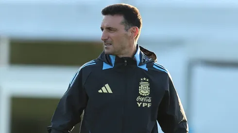Lionel Scaloni en un entrenamiento de Argentina.
