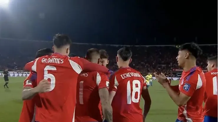 El festejo de los jugadores chilenos.