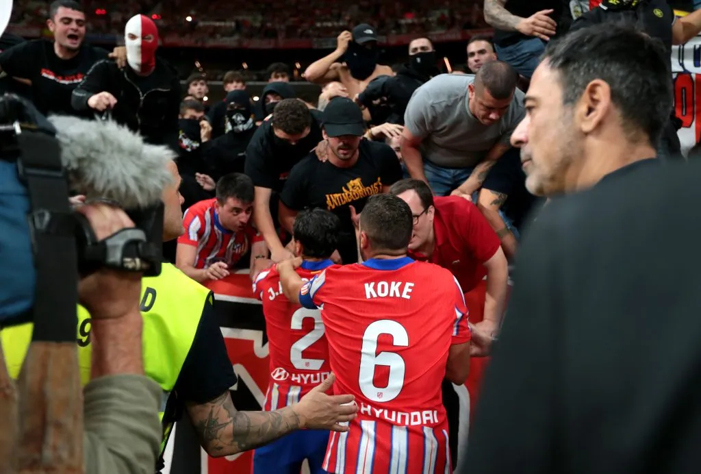 Koke y Josema Ginénez, de cara a los ultras.