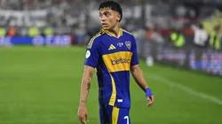 Exequiel Zeballos en el partido entre Boca Juniors y Gimnasia en los cuartos de final de la Copa Argentina 2024.