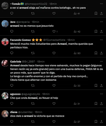 Los elogios a Armani (X).