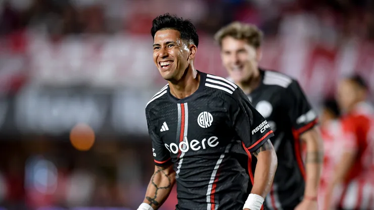 La alegría de Meza por su gol ante Estudiantes.