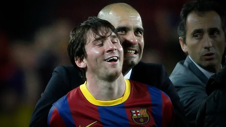 Messi y Pep Guardiola en FC Barcelona.