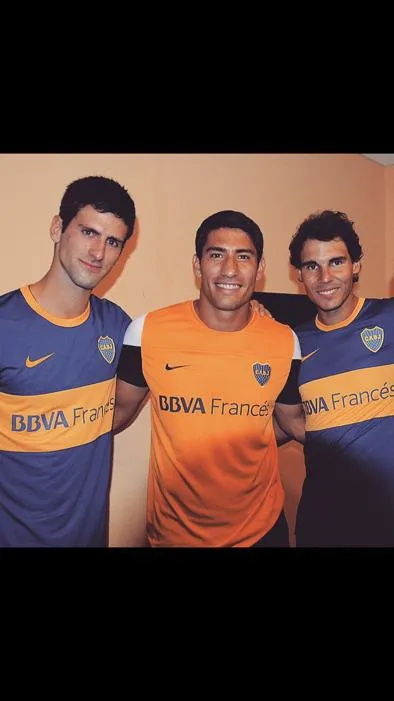 D’Angelo con Rafa Nadal y Nole (Archivo Personal)