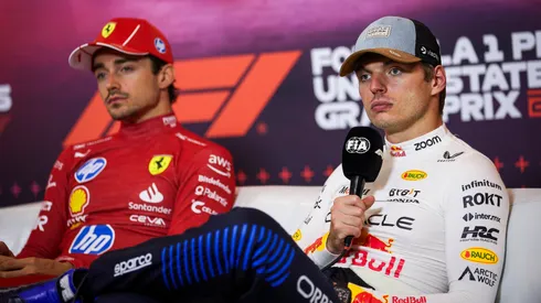 Charles Leclerc y Max Verstappen, juntos.
