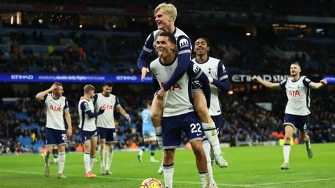 Los jugadores de Tottenham, a puro festejo.
