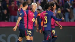 Los jugadores de Barcelona, a puro festejo.