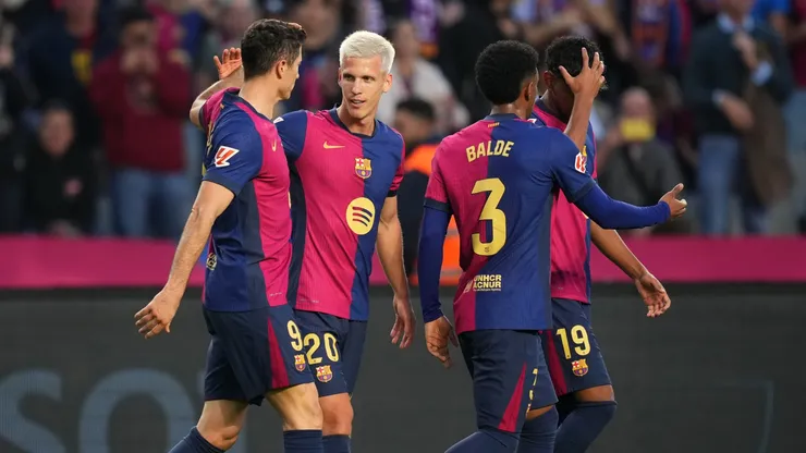Los jugadores de Barcelona, a puro festejo.