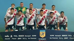 Los once titulares de River frente a Independiente Rivadavia.