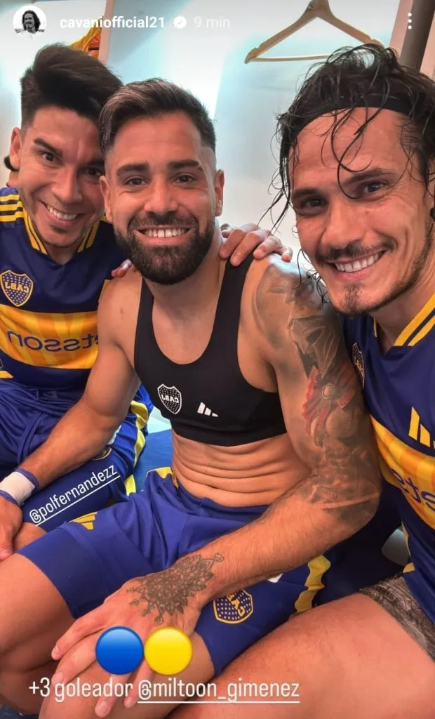 La publicación de Edinson Cavani en Instagram.