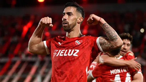 Gabriel Ávalos festeja su gol contra Unión de Santa Fe en la fecha 21 de la Liga Profesional 2024.