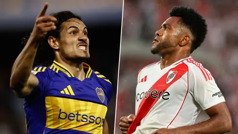 Edinson Cavani y Miguel Borja.