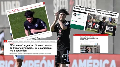 Medios de todo el mundo reportaron sobre el debut del streamer Spreen en la primera división de Riestra vs. Vélez.
